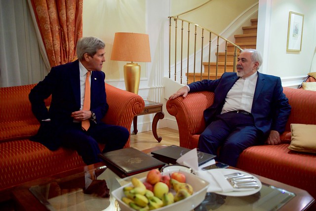 Secretary Kerry Sits With Iranian Foreign Minister Zarif Before Meeting in Austria About Country's Nuclear Program